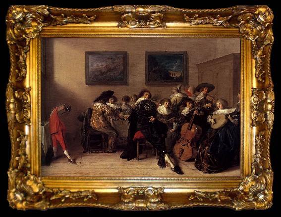 framed  Anthonie Palamedesz Merry company dining and making music, ta009-2